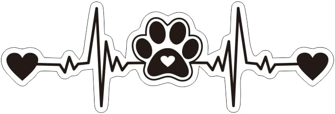 MAKTEM Paw Print Silhouette Heartbeat Car Sticker, Warning Dog on Board Decal, Dog on Board for Pet Lovers, Animal Lover, Paws on Board (Black) - Image 4