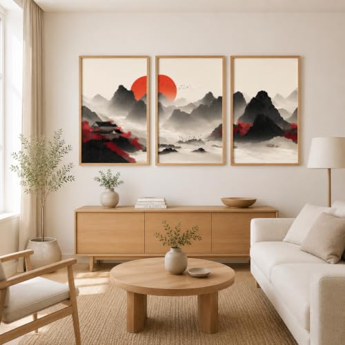 Image of Artsense Modern Landscape Wall Art for Living Room, Bedroom & Office Decor | Premium Artwork Print | Contemporary Nature Inspired Design | Ready to Display Home Decoration (C, 12X18 INCHES)
