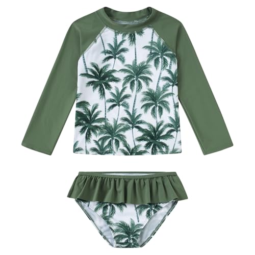 Image of UNIFACO Toddler Girls Swimsuit Rashguard Set Summer Beach Breathable Tankini with UPF 50+ Sun Protection 2-8T