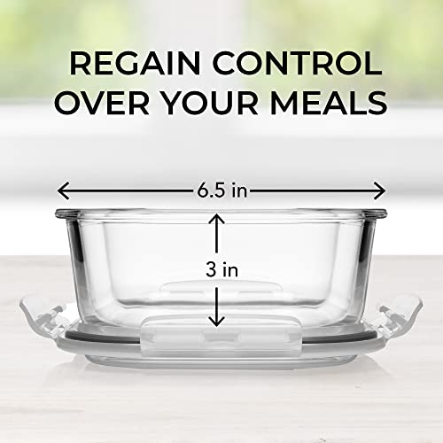 2 Large 1200Ml / 42 Oz Glass Food Storage Containers W/Airtight Lids - Microwave/Oven/Freezer & Dishwasher Safe - Bpa/Pvc Free + Leak Proof - Ideal For Baking & Storing Food. Keeps Food Fresh Longer #TOP3