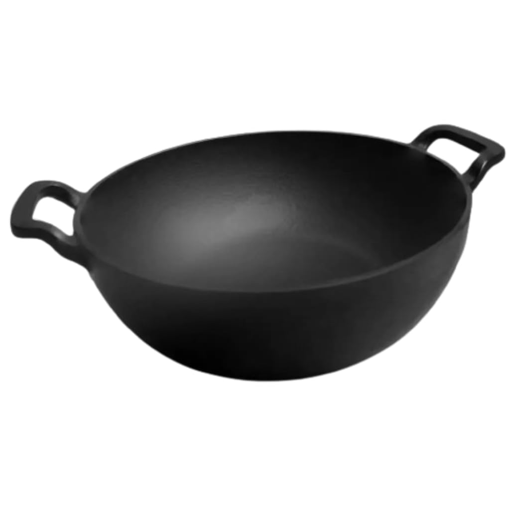 DuraCast India 4.3 litre, 26 cm Pre Seasoned Cast Iron Kadhai - Naturally Non-Stick | 3.2 Kg | 100% Toxin Free | Rust Resistant | No Chemical Coating