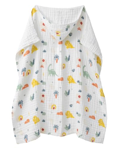 Image of Muslin Baby Hooded Towel 43 x 43 Inch (Botanical)