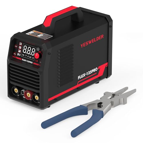 YESWELDER FLUX-135PRO 110V Flux Core Welder Flux MIG/Lift TIG/Stick 3-in-1 MIG Welder & 8" MIG Welding Pliers, Anti-Rust MIG Welding Pliers for Professional Welding