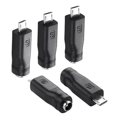 SinLoon 5 PCS USB Micro a DC Adaptador 5.5 x 2.1mm miniatura 1