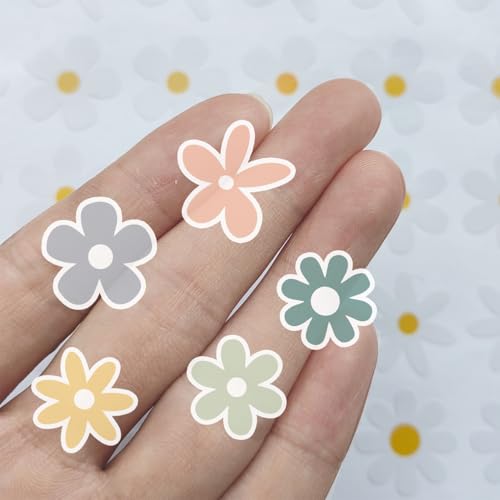 Image of 70 X Colorful Daisy Stickers for Laptop & Phone, Small Floral Vinyl Stickers Cute Aesthetic Mini Flower Decals for Water Bottle iPhone Case Notebook, 1 Inch