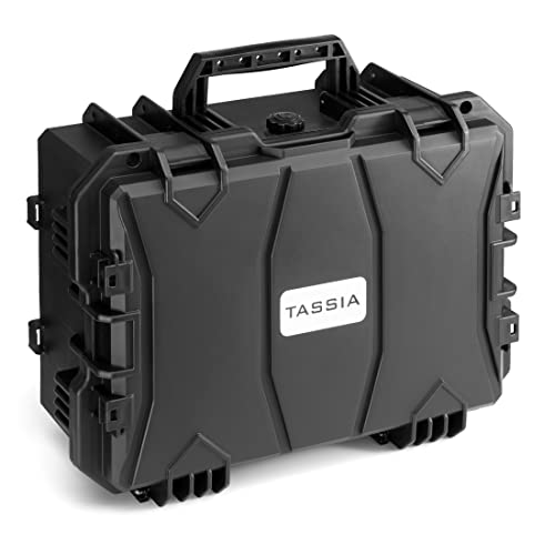 TASSIA® Fotokoffer Outdoor Case mit Rasterschaumstoff-Einlage Wasserdicht - Kamerakoffer Hardcase Stoßfest zum Schutz für Kamera, Objektiv und Geräte - Pistolenkoffer vielseitig anwendbar - Koffer Cover
