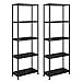 Pack 2 estanterías de plástico modulares 170x60x30 cm con 5 baldas Resistentes Cada una | Almacenaje Ideal para Interior y Exterior: Garaje, trastero, jardín, Oficina | Montaje sin Herramientas