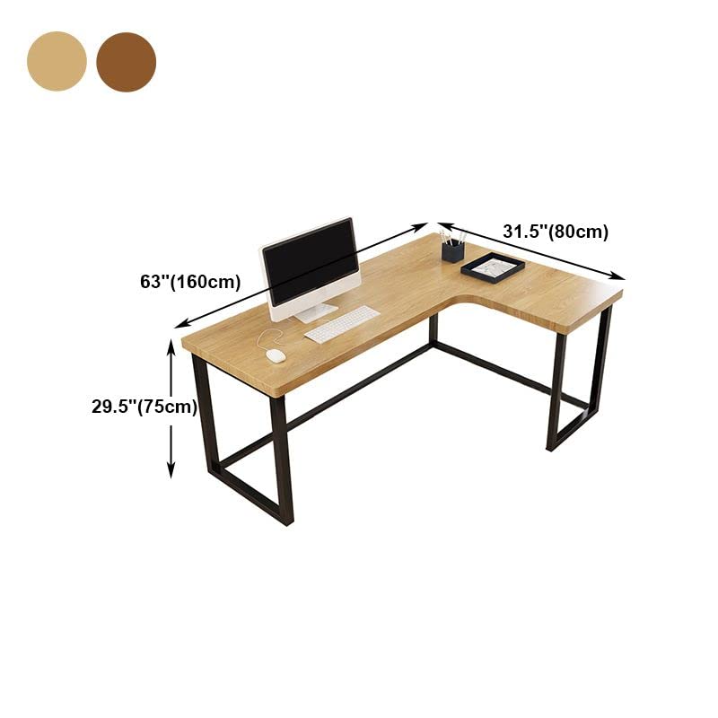 Computertisch mit Schubladen, L-förmiger Schreibtisch für Zuhause, Industrie-Stil, Massivholz, ohne Schrank – Braun, rechte Seite, 160 cm L x 80 cm B, 74 cm H