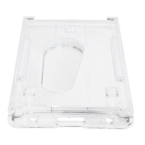 Gaoominy 1x Portabadge In Plastica Rigida Verticale Doppia Tessera Identificativa Multi Trasparente 10x6cm