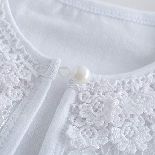 Chenxin Girls Shrug Knit Long/Short Sleeve Lace Bolero Cardigan Shrug (White 1, 4-5T) #TOP2