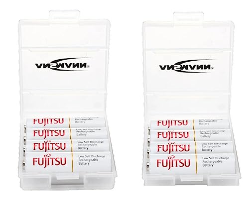 Ansmann Fujitsu Rechargeable Battery (8 Pack) with 2 Battery Cases