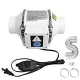 3 Inch Inline Blower Fan with Speed Controller 260 CFM with 35W Powerful and Low Noise, 2 Meter Duct, High Efficiency Ventilation System Exhaust Air Fan for Resin 3D Printer,Grow Tent,Bathroom,Kitchen
