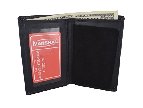 Marshal® Genuine Leather Slim Bifold ID Money Badge Holder Wallet4