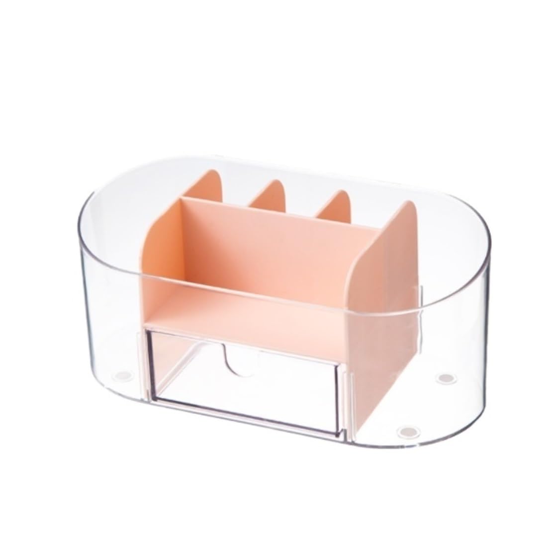 Organizzatore Scrivania Organizer da Scrivania Trasparente con Cassetto, Portapenne in Acrilico, Pennarelli, Forniture per Ufficio Trasparenti Ufficio(Pink)