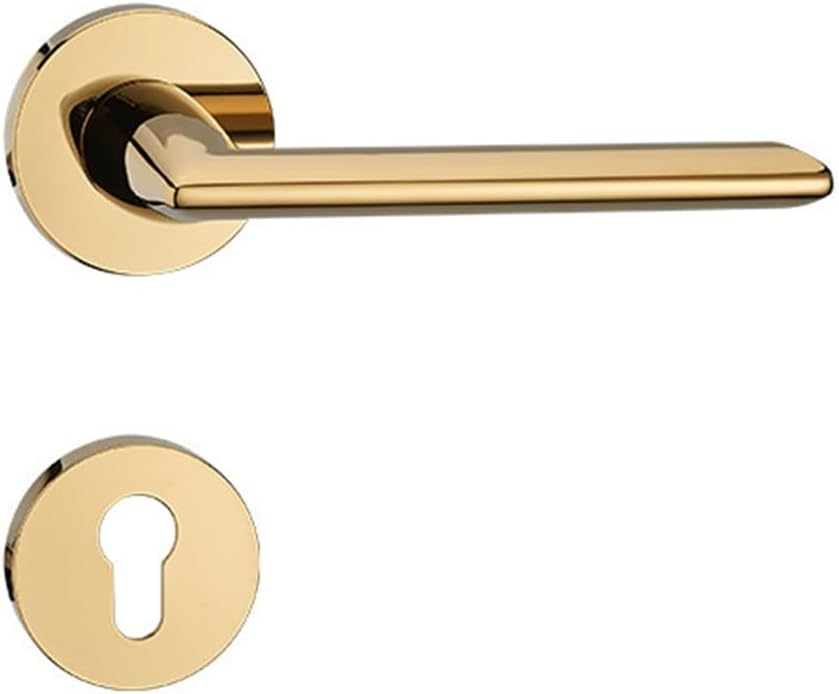 Indoor zinc Alloy Silent Split Lock Bedroom Wooden Door Door Handle Villa Mechanical Handle Lock(D31 S971 Emperor Gold)