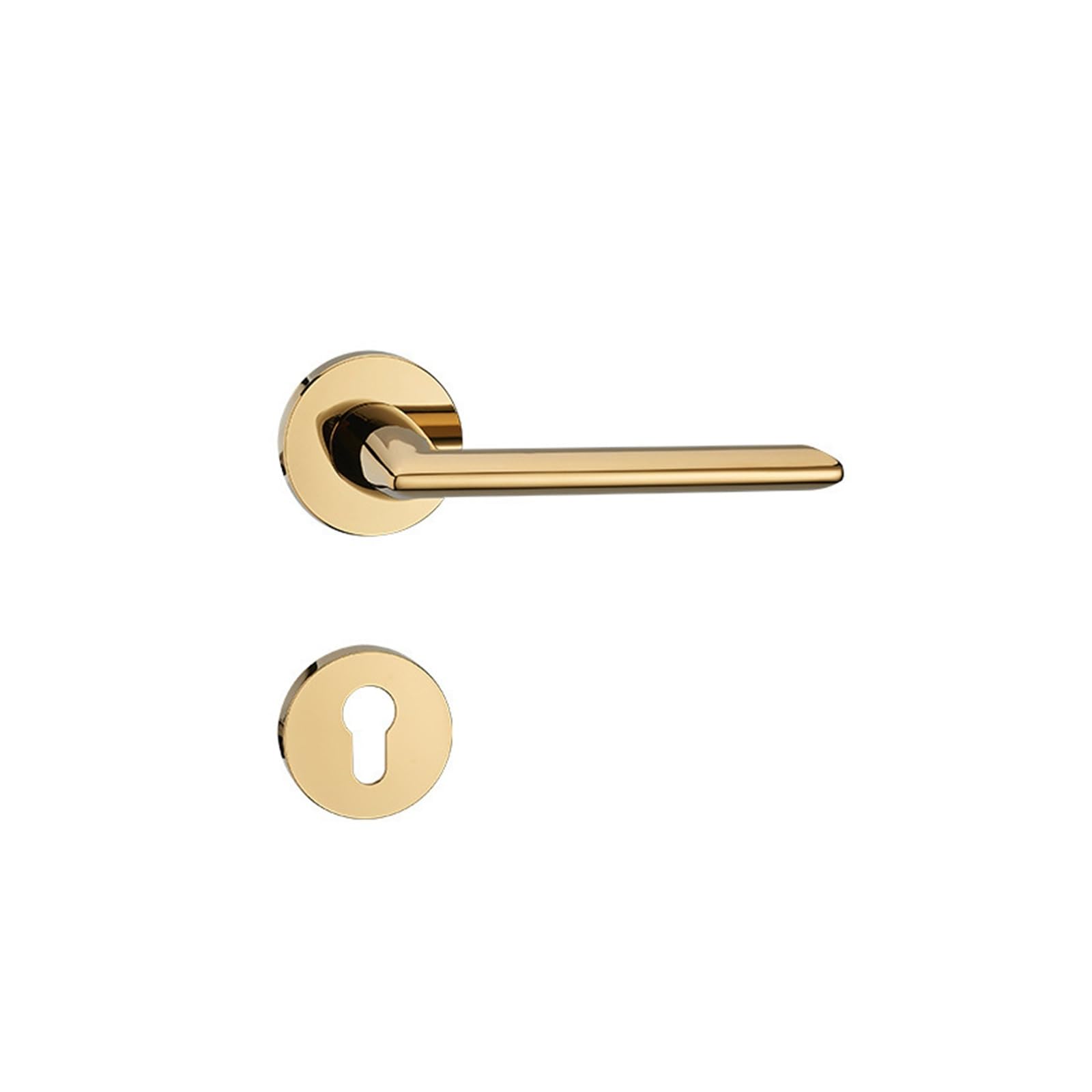NYRXRYTCA Indoor zinc Alloy Silent Split Lock Bedroom Wooden Door Door Handle Villa Mechanical Handle Lock(D31 S971 Emperor Gold)