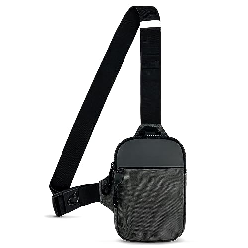 LKEX Mini Sling Bag Men Small Crossbody Bag Women Fanny Packs Casual Personal Pocket Bag Backpack Phone Chest Bag (Grey)