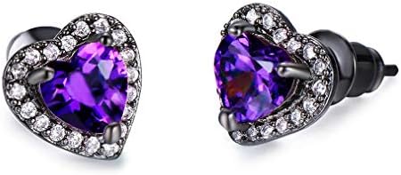 YAZILIND Women 925 Sterling Silver Heart Opal Stud Earrings Birthday Jewelry for Girls