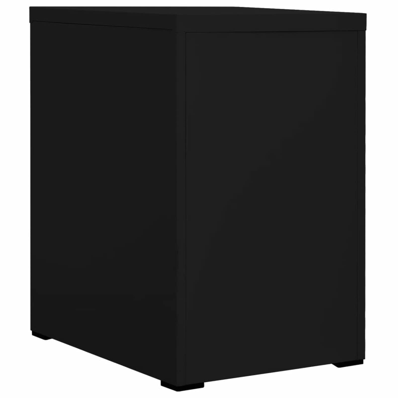 Schedario Nero 46x62x72,5 cm in Acciaio,Cassettiera, Mobiletto da Ufficio con Serratura,Regolabile per Cartelle Sospese, Superficie Testurizzata, per Ufficio, Studio