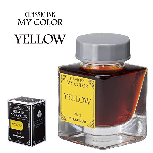 時間で色が変わる オリジナルの色が作れる プラチナ万年筆 クラシックインク マイカラー INKX-1800#68 イエロー 時間で色が変わる オリジナルの色が作れる プラチナ万年筆 クラシックインク マイカラー INKX-1800#68 イエロー