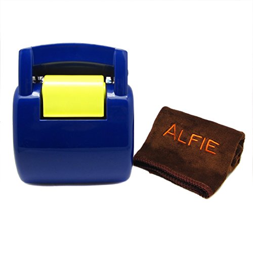 Alfie Pet - JAC Pet Waste Pickup Tool with Bag Dispenser and Bags with Microfiber Fast-Dry Washcloth Set - Color: Blue and Yellow