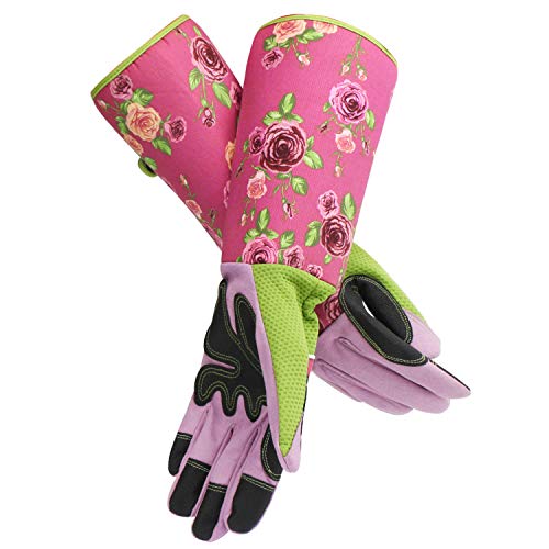 Rose Pruning Gardening Gloves, EnPoint Women Long Garden Work Gloves, Puncture Resistant Cutting Thorn Proof Glove with Long Cuff Forearm Protect Hands and Arms for Florist Flower Planting Yard Work
