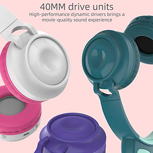 KKmoon ZW-028 Fone de ouvido sem fio Bluetooth Fone de ouvido de gato brilhante Fones de ouvido de m