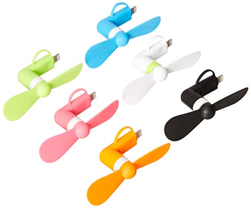 Keklle 2-in-1 Mini Cell Phone Fan for iPhone/iPad and Android (6-Pack)