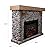 Country Living Glenbrook 55 Inch Oak Wood Mantel with Cast Stone River Rock Surround & 28" Smart Electric Fireplace | Works with Remote, Wi-Fi App, Alexa and Google | LED Multi-Flame Options