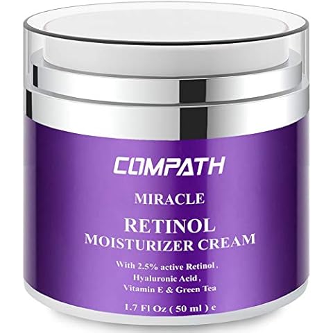 Retinol Moisturizer Cream, COMPATH Anti-aging Wrinkle Night/Day Cream for Eye and Face, Reduces Wrinkles and Fine Lines, with 2.5% Active Retinol, Hyaluronic Acid, Vitamin A C E-1.7 oz Cover