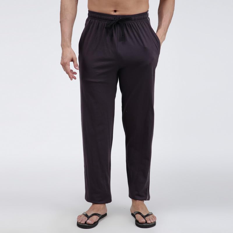 Image of Amul Comfy Men's Track Pant | Super Combed Cotton Rich Blend | Adjustable Drawstring Closure | Slim Tailored Fit | Soft Comfortable Everyday Bottom Wear | Color May Vary (Pack of 1)
