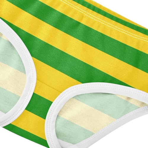 Yellow Green Stripe Toddler Girls's Underwear 2T4