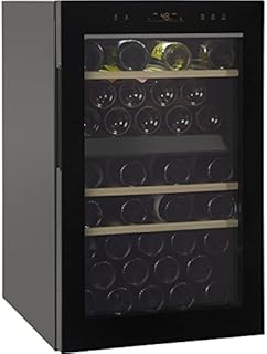 Haier Wine Cooler & Beverage Refrigerator | Mini Wine Fridge Complete With Dual-Zone Temperature Control, Triple-Pane Glass, Door Alarm & LED Interior Lighting | Fits 44 Wine Bottles | Black
