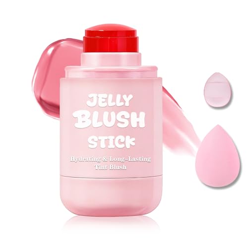 AWCCXMYM Jelly Blush for Checks Eyes & Lip Stain 3-in-1 Long-Lasting Hydrating Jelly Tint Lightweight Sheer Blush Buildable Color Lip Tint Face Blushes Makeup# Soft Pink