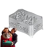 Generisch Rosario – Aleación de zinc plata 8 x 5 x 3,6 cm | Católico cristiano de metal | de collar para guardar joyas, para proteger en viajes, regalo y uso