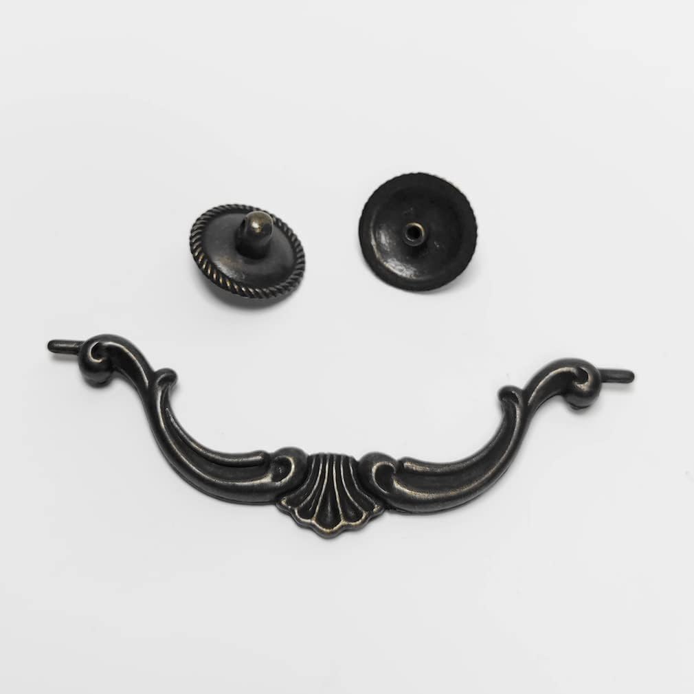 5.5" Available in Classical and Antique Colors Cabinet Handles Drawer Knob Drop Bail Dresser Drawer Pulls 140mm, Vintage Kitchen Cabinet Hardware Pulls Rustic (10,Dark Antique Bronze)