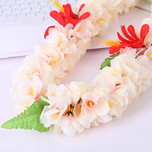 Hawaiian Luau Flower Leis for Adult Jumbo Necklace Mahalo Floral leis Graduation Wedding Leis (Necklace Style 15)3