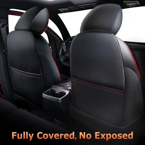 Image of Carlimeki Leather Seat Covers Custom Fit for Tacoma Gen 3rd (2016-2023) | For Double & Crew Cab only - Fits SR, SR5, Limited, TRD Pro, TRD Sport, TRD Off-Road, Trail Special Edition - Fully Covered