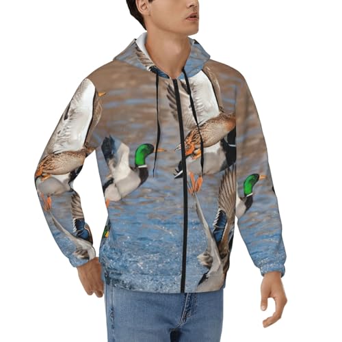 Sweat zippé homme EdWal veste à capuche décontractée avec motif colvert unique
