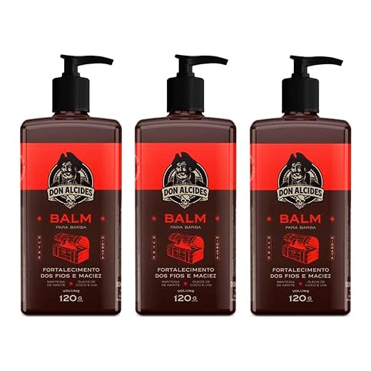 Kit 3x Balm Hidratante Barba 120ml Barba Negra Don Alcides