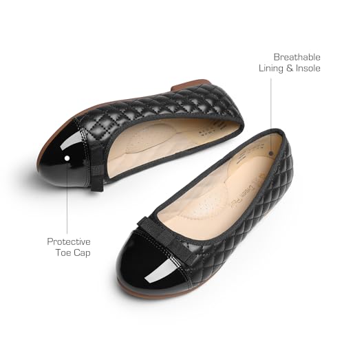 DREAM PAIRS Girls Dress Shoes Flower Girl Slip-on Bow Ballet Flats for Wedding, Party, School (Little Kid/Big Kid)4