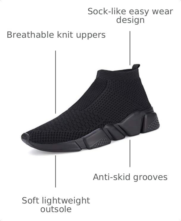 Image of Santiro Mens Walking Shoes Breathable Knit Slip On Sneakers Lightweight Athletic Gym Shoes