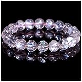 HHCTEBEC Pulsera de Cuarzo Rosa, Pulseras Naturales Hechas a Mano, Pulsera elástica de Piedras Preciosas Rosas Naturales para Amor energía Positiva, Yoga meditación Unisex para Equilibrio,8MM