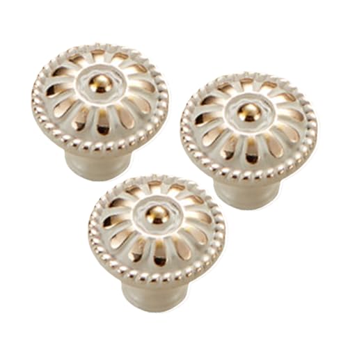 Homoyoyo 3 piezas Tiradores para Armarios de Madera Estilo Champiñón de Manijas Redondas para Cajoneras y Muebles Color Marfil para Cocinas y Dormitorios