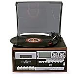 ♪ Tocadiscos reproduce su disco de vinilo y álbumes de 3 tamaños de 7/10/12 pulgadas. El agradable sonido de la reproducción autónoma constante y segura te traerá una agradable sorpresa.