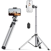 EUCOS 62\" Phone Tripod, Tripod for iPhone & Selfie Stick Tripod with Remote, Extendable Phone Tripod Stand & Travel Tripod, Solidest Cell Phone Tripod Compatible with iPhone/Android