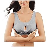 Rifuli Sport BHS Damen komfortabel ohne bügel Unterwäsche Weste Hollow Gathered Bra Yoga Fitness Training Bustier Top(Grau, XL)