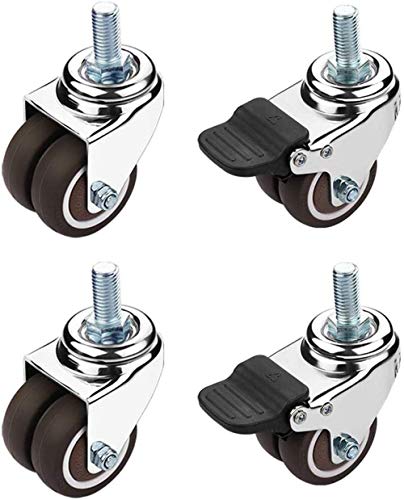 Roulette pivotante en caoutchouc 50mm lot de 4 roues industrielles avec freins