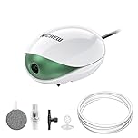 NICREW UFO Air Pump Aquarium, Ultra Silent Air Aerator Pump for Fish Tank up to 150 L, Oxygen Bubbler with Single Outlet, Accessories Included, 1.7W