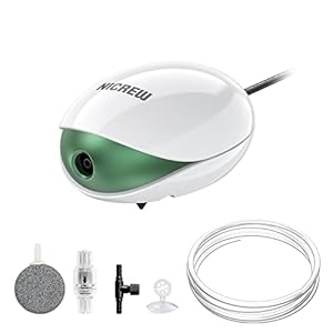 NICREW UFO Aquarium Air Pump, Ultra Silent Air Aerator Pump for Fish Tank, Oxygen Pump, Accessories Included